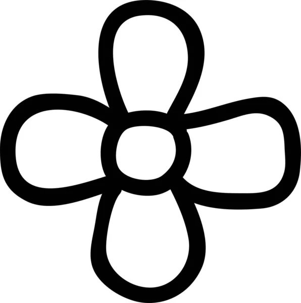 Икона Цветка Красоты Стиле Ручной Работы — стоковый вектор