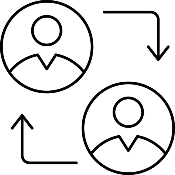 Avatar Werknemer Vervangen Pictogram Schema Stijl — Stockvector