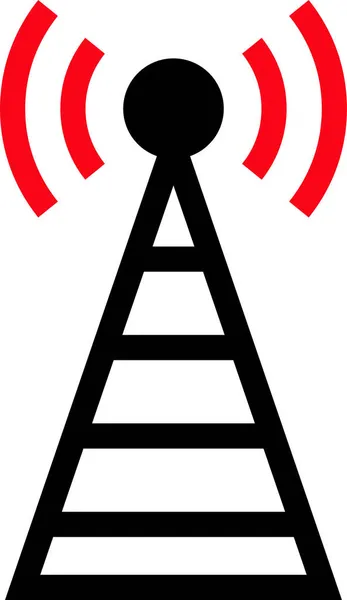 Antennensignalstation Ikone Flachen Stil — Stockvektor