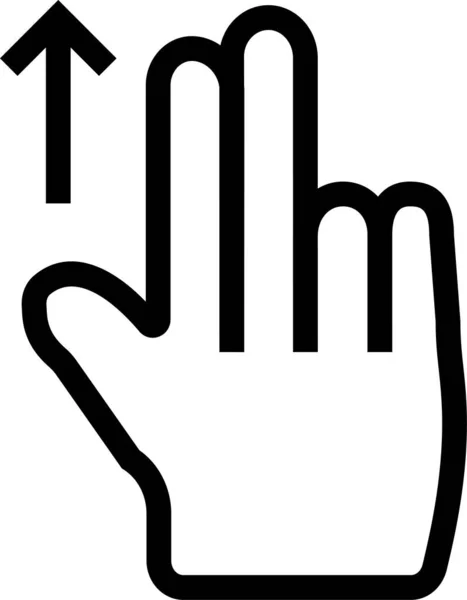 Fingergesten Schiebe Symbol Outline Stil — Stockvektor