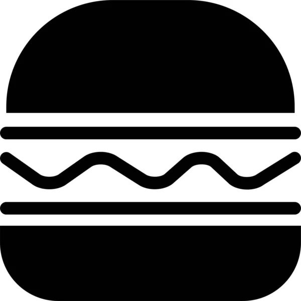 Hambúrguer Cheeseburger Ícone Comida Estilo Sólido — Vetor de Stock