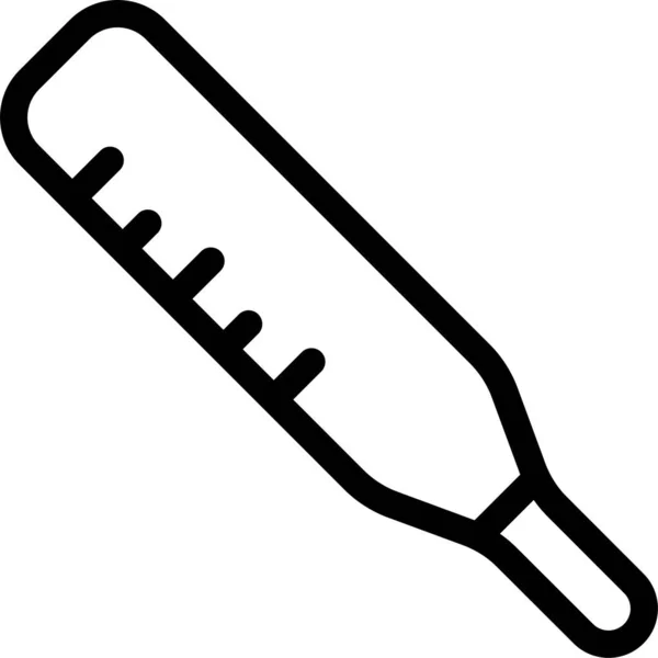 Koorts Warm Pictogram Omtrek Stijl — Stockvector