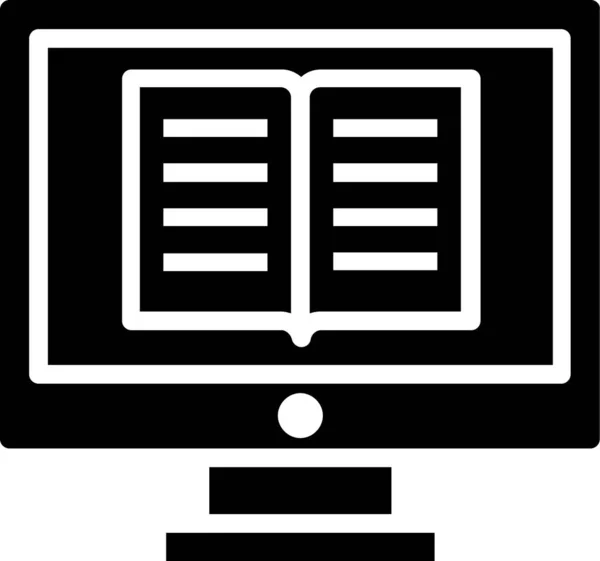 Zertifikat Bildung Laptop Symbol Solidem Stil — Stockvektor
