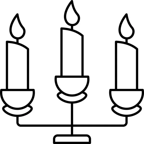 Candelabra Emlékgyertyák Ikon Húsvét Kategóriában — Stock Vector