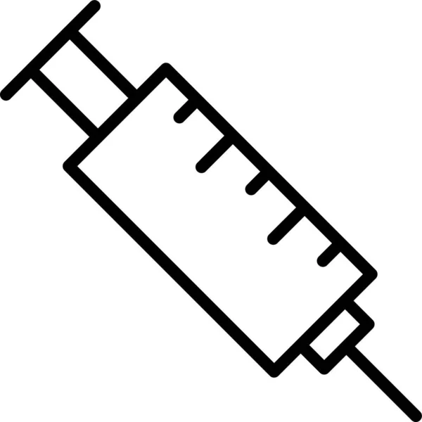 注射器药物图标的轮廓风格 — 图库矢量图片