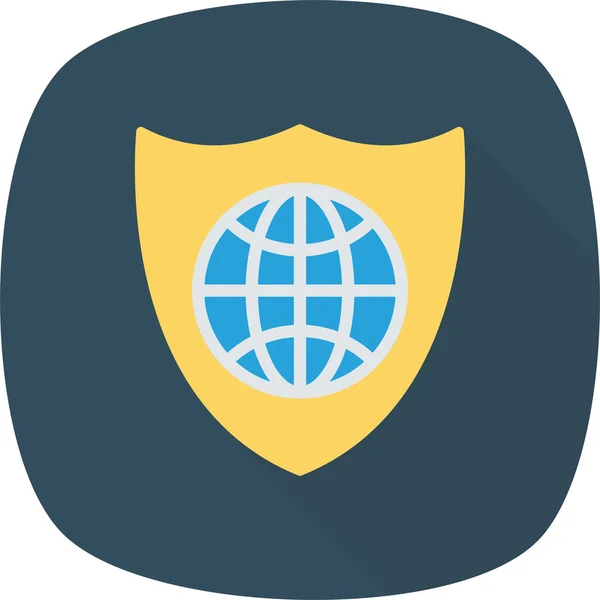 Icono Seguridad Protección Global Estilo Plano — Archivo Imágenes Vectoriales