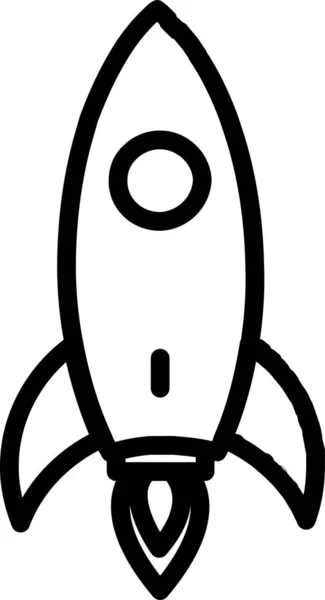 Cohete Nave Espacial Icono Inicio Estilo Esquema — Vector de stock
