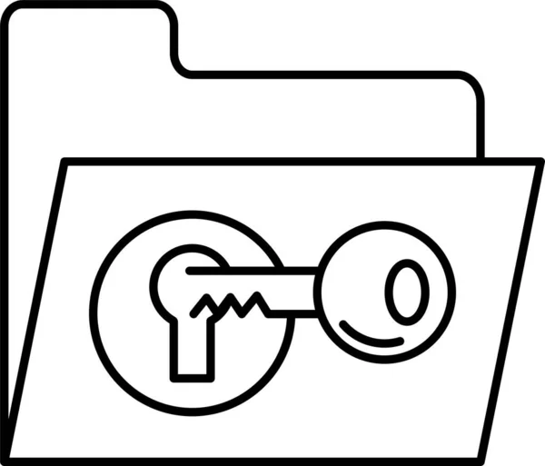 Document Bestanden Map Pictogram Outline Stijl — Stockvector