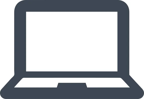 Portátil Portátil Icono Computadora Estilo Sólido — Vector de stock