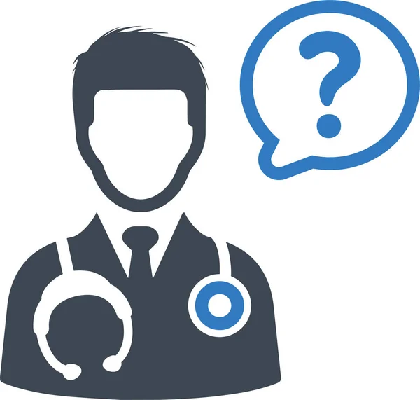 Pregúntele Médico Ayuda Médica Icono Pregunta Médica Estilo Plano — Archivo Imágenes Vectoriales