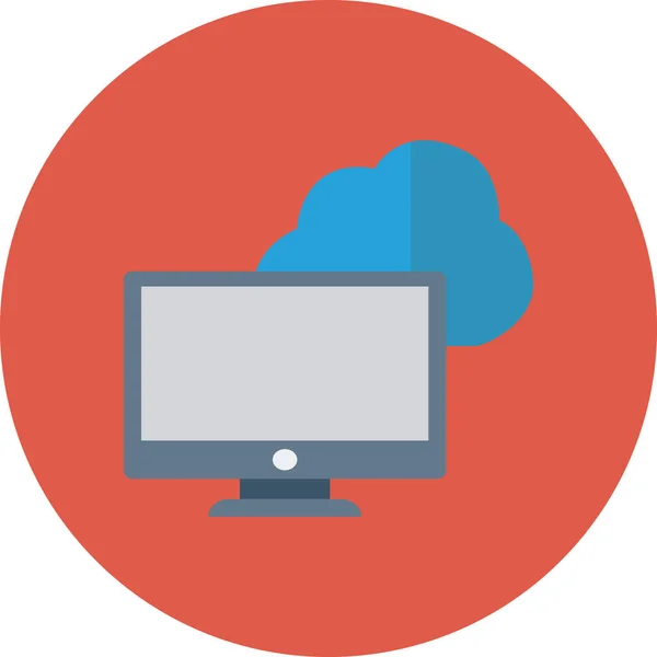 Ikona Cloud Monitor Online Płaskim Stylu — Wektor stockowy