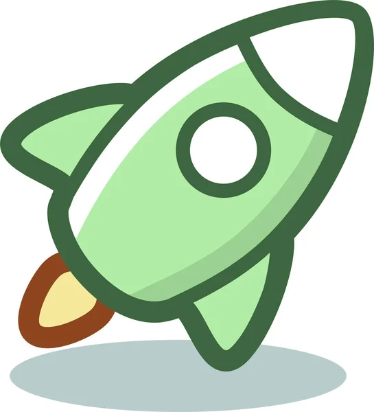 Boost Rocket Space Icon Filled Outline Style — Stock Vector