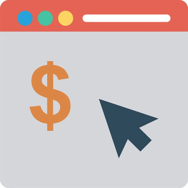 Kopen Online Payperclick Icoon Platte Stijl — Stockvector
