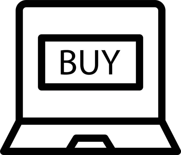 Komputerowy Laptop Commerce Ikona Stylu Zarysu — Wektor stockowy