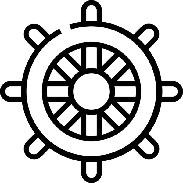 Barcos Piratas Icono Navegación Estilo Esquema — Archivo Imágenes Vectoriales