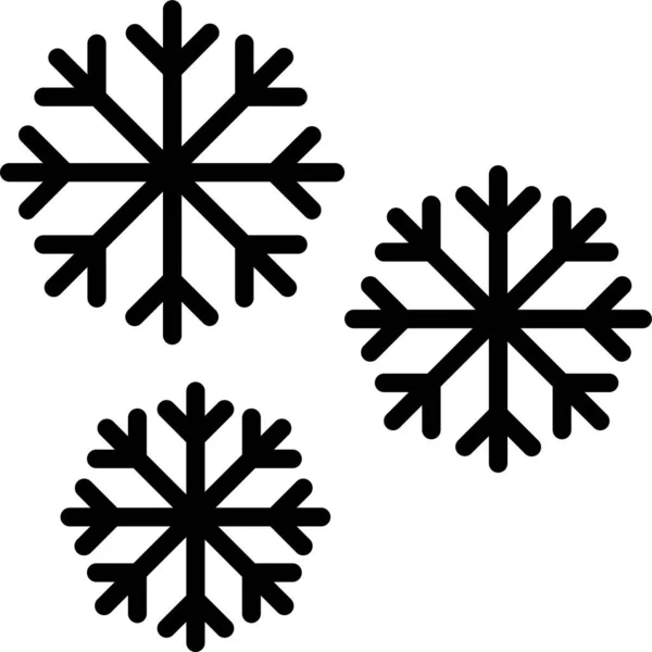 Schneeflocken Winter Ikone Umriss Stil — Stockvektor