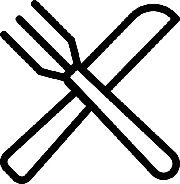 Иконка Кухни Вилкой Стиле Наброска — стоковый вектор