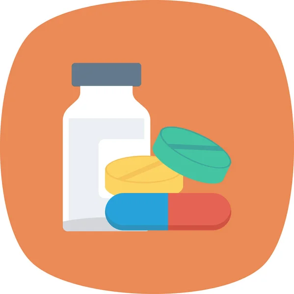 Drug Hospital Medical Icon Flat Style — Stock Vector