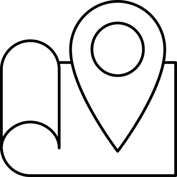 Gps Location Pin Symbol Umrissstil — Stockvektor