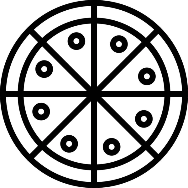Иконку Пиццы Быстрого Питания Стиле Наброска — стоковый вектор