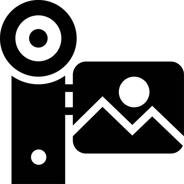Ícone Mídia Controle Câmera Estilo Sólido — Vetor de Stock