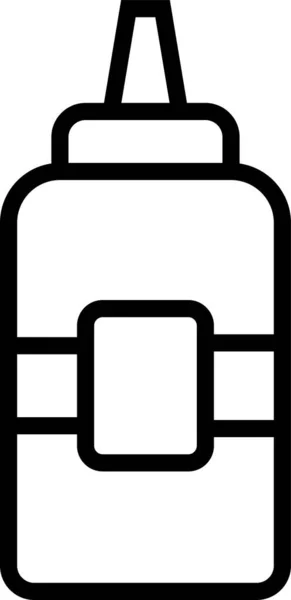 Κέτσαπ Μπουκάλι Πικάντικο Εικονίδιο Στυλ Περίγραμμα — Διανυσματικό Αρχείο