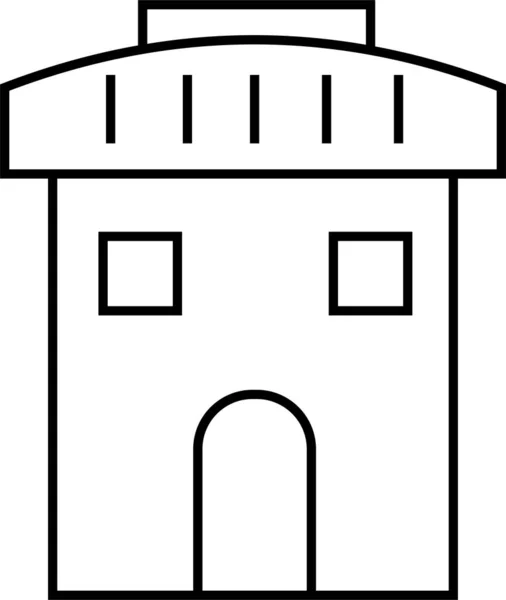 Arkitektur Byggnad Dublin Ikon Kontur Stil — Stock vektor