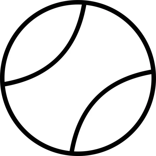球类运动网球图标的轮廓风格 — 图库矢量图片