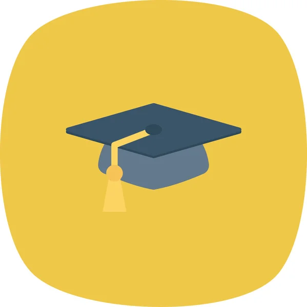 Cap Graduation Online Icon Flat Style — Stock Vector