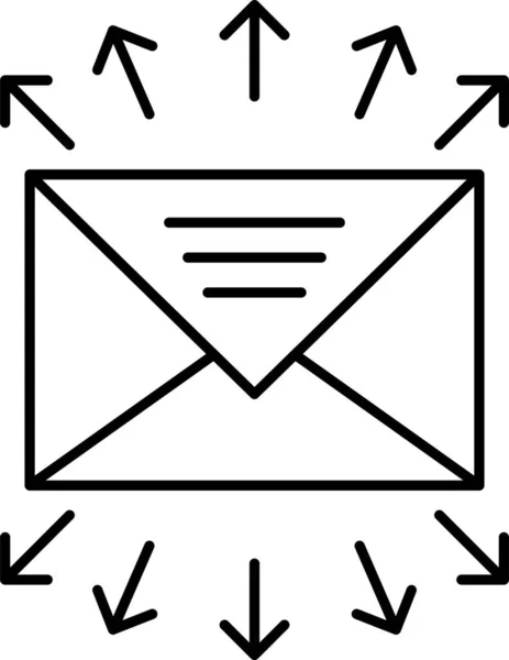 Correo Electrónico Carta Icono Correo Estilo Esquema — Vector de stock