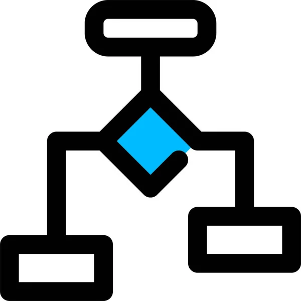 Icona Diagramma Algoritmo Diagramma Flusso Stile Contorno Riempito — Vettoriale Stock