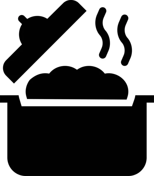 Cozinhar Jantar Comer Ícone Estilo Sólido — Vetor de Stock