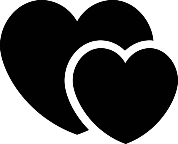 Corazón Corazones Amor Icono Estilo Sólido — Archivo Imágenes Vectoriales