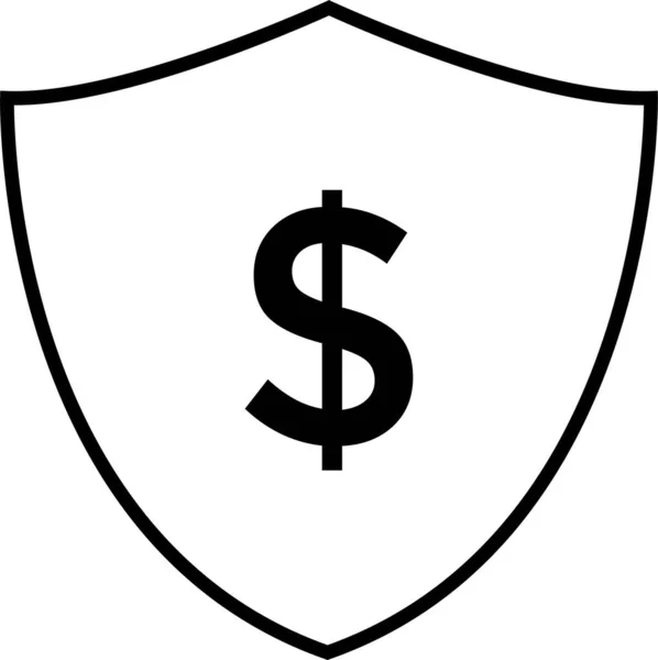 Financiële Bescherming Veiligheid Pictogram Schema Stijl — Stockvector
