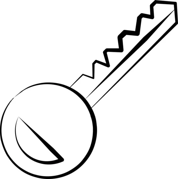 Car Key Lock Icon Handdrawn Style — Stock Vector