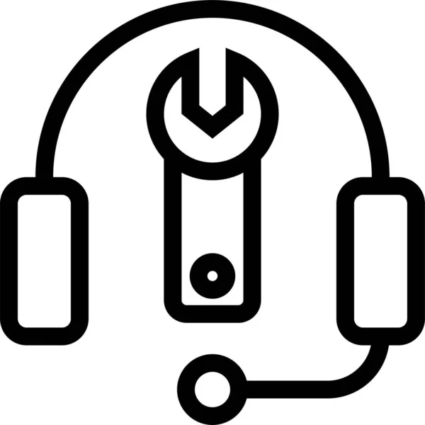 Audio Kopfhörer Musik Ikone Umriss Stil — Stockvektor