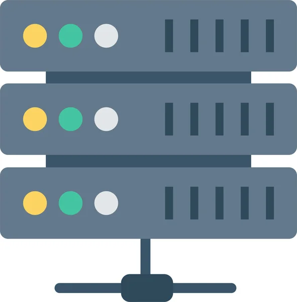 Icono Del Servidor Del Centro Datos Base Datos Estilo Plano — Archivo Imágenes Vectoriales