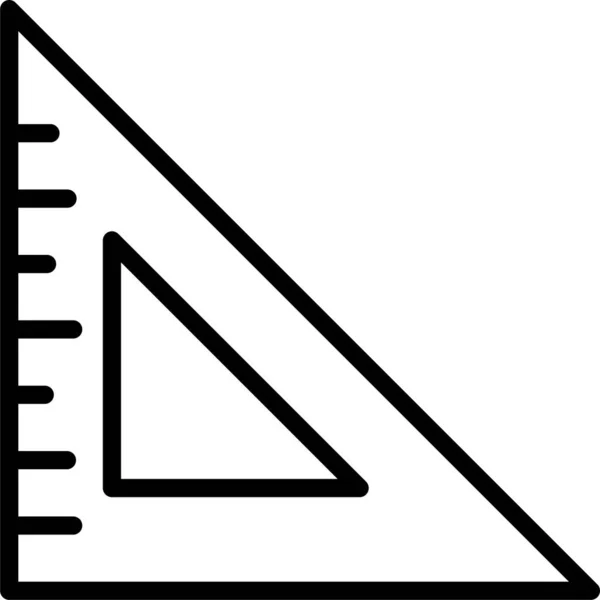 Geometria Della Costruzione Icona Matematica Stile Contorno — Vettoriale Stock