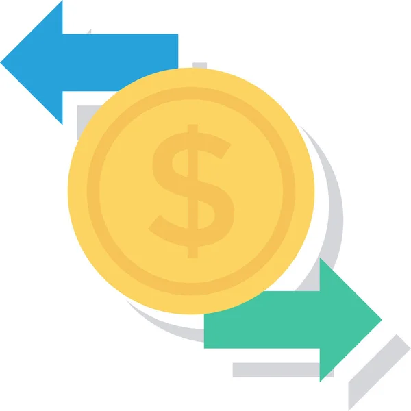 Ikona Financování Podnikatelského Dolaru Plochém Stylu — Stockový vektor
