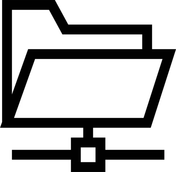 Иконка Сетевой Папки Подключения Стиле Outline — стоковый вектор