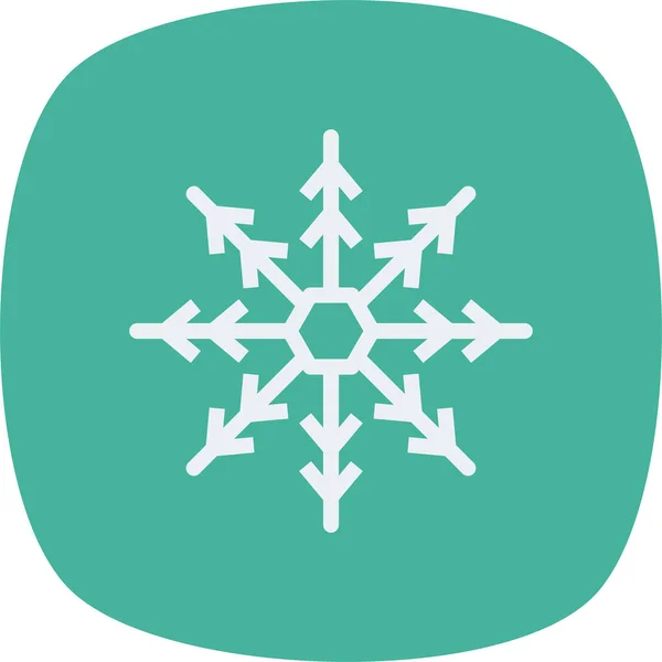 Schneeflocken Winter Ikone Flachen Stil — Stockvektor