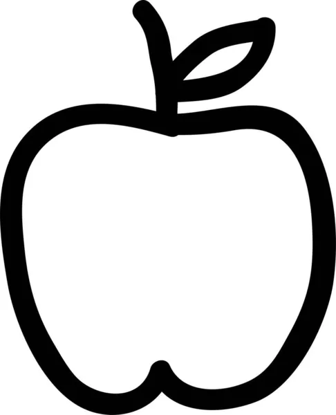 Apfel Obst Ikone Handgezeichneten Stil — Stockvektor