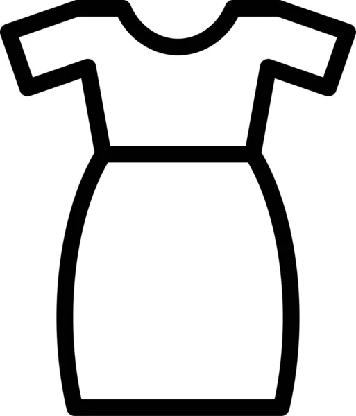 Kumaş Elbise Parti Simgesi Ana Hatlarıyla — Stok Vektör