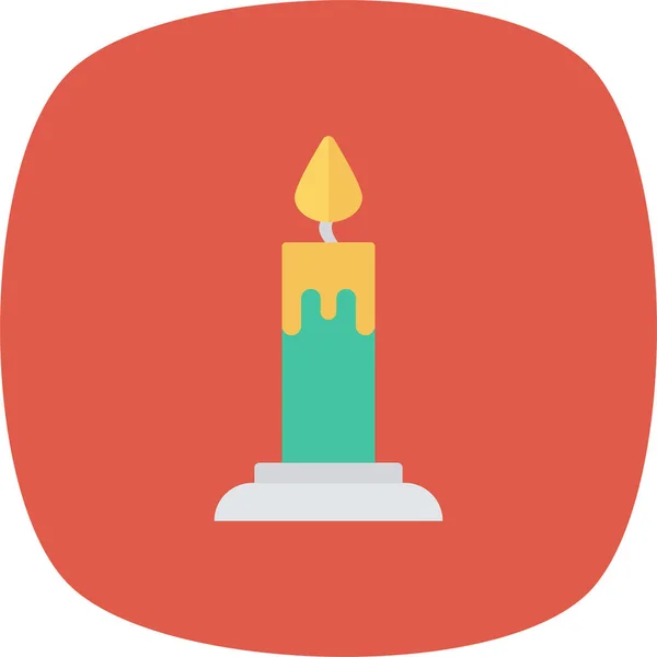 Candle Flame Light Icon Badge Style — Stock Vector