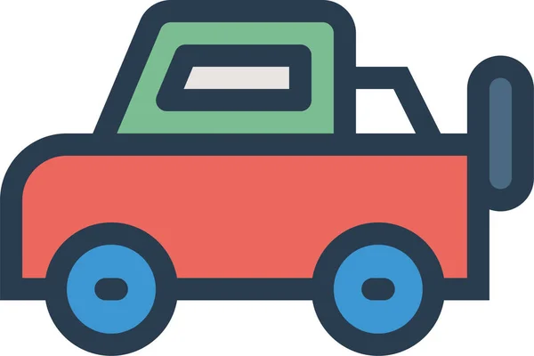 Auto Jeep Icona Pubblica Pieno Stile Contorno — Vettoriale Stock