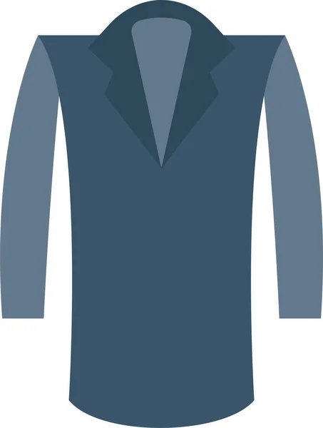 Vestido Casaco Pano Ícone Estilo Plano — Vetor de Stock