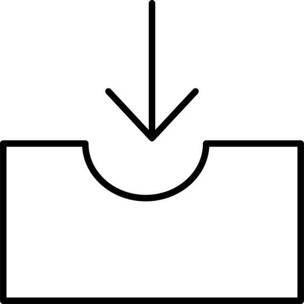 方块电子邮件收件箱图标在轮廓风格 — 图库矢量图片