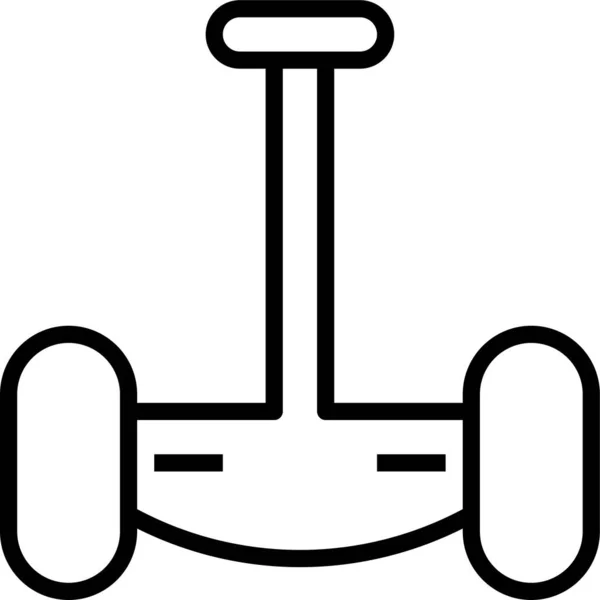 Kick Scooter Vervoer Pictogram Grote Lijnen Stijl — Stockvector