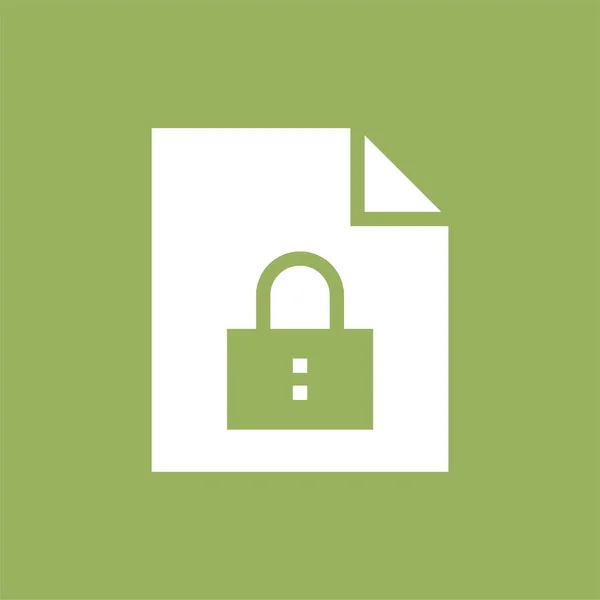 Icône Verrouillage Fichier Document Dans Style Badge — Image vectorielle