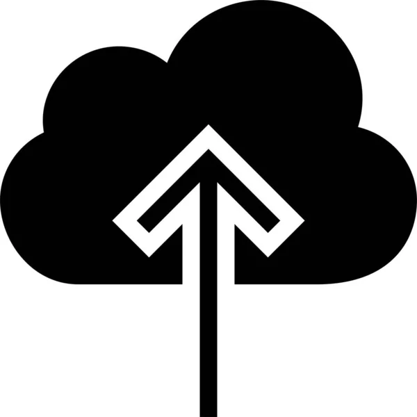 Flecha Nube Datastorage Icono Estilo Sólido — Archivo Imágenes Vectoriales